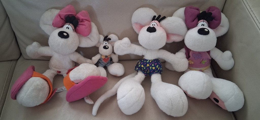 Diddl, Diddlina en baby Diddl knuffels als nieuw, Ophalen of Verzenden, Diddl, Zo goed als nieuw, Knuffel
