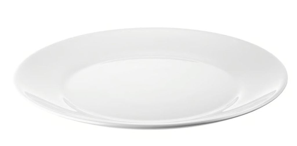 IKEA OFTAST bord wit 25 cm - plat dinerbord, gehard glas, Ophalen of Verzenden, Gebruikt, Overige stijlen, Bord(en)