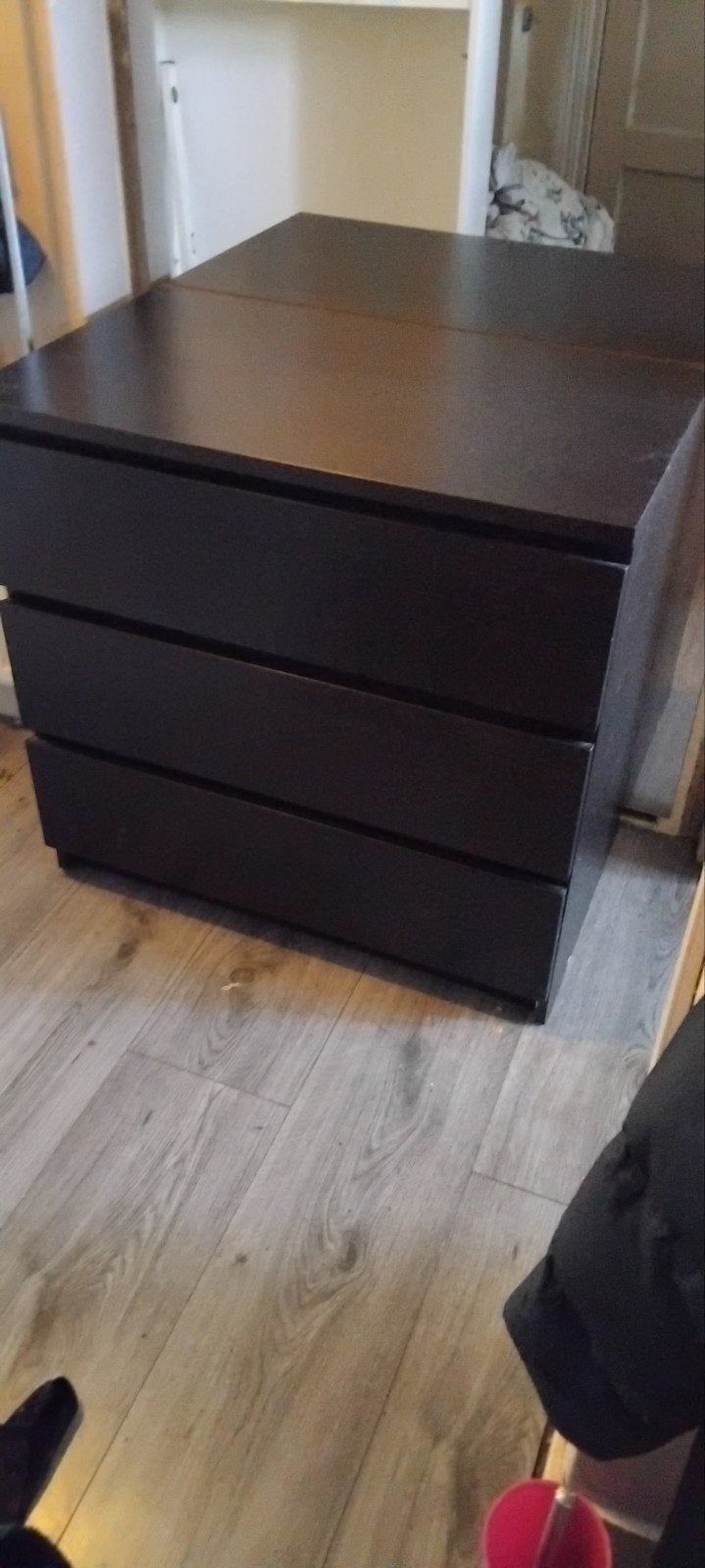 IKEA Malm ladekast 3 lades - zwartbruin, 3 of 4 laden, Ophalen, Zo goed als nieuw