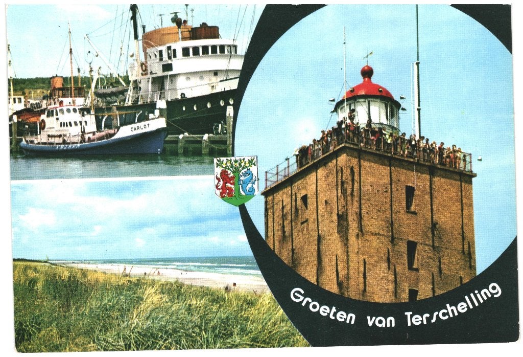 43490 Terschelling 1975 Vuurtoren Reddingsboot Onbeschreven, Verzenden, 1960 tot 1980, Waddeneilanden