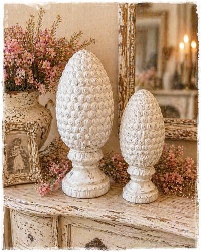 brocante denneappel, 31 cm. groot of 39 cm. groot, zie omsch, Ophalen of Verzenden