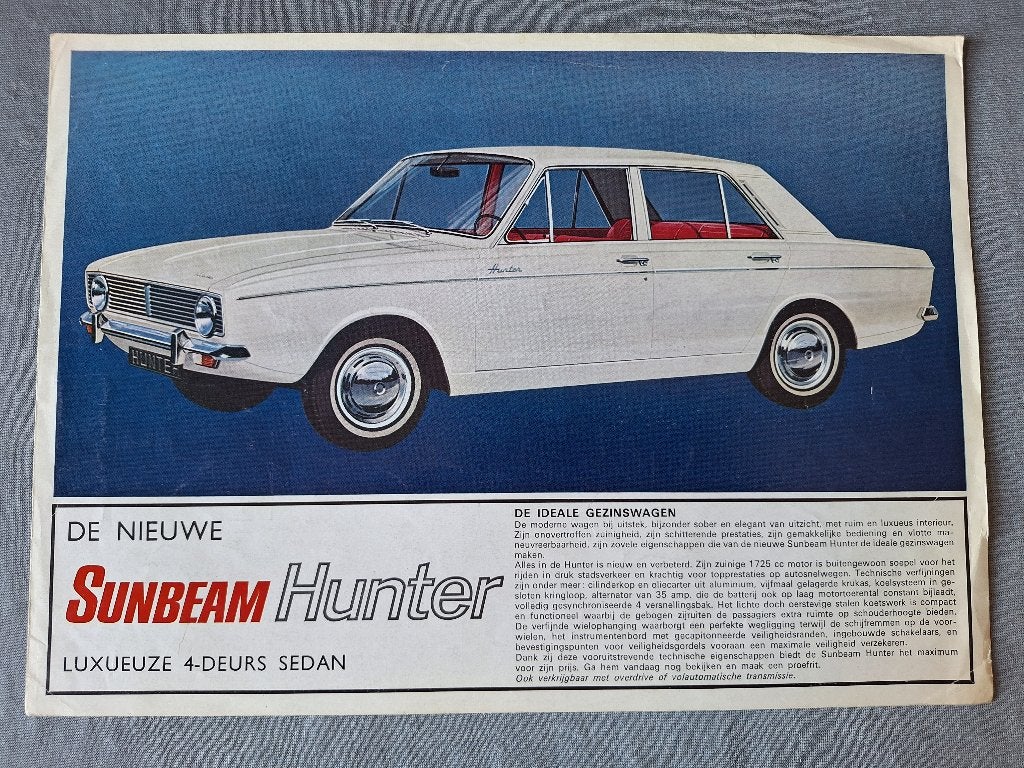 Brochure SUNBEAM HUNTER - 1967 NL, Verzenden, Gelezen, Overige merken