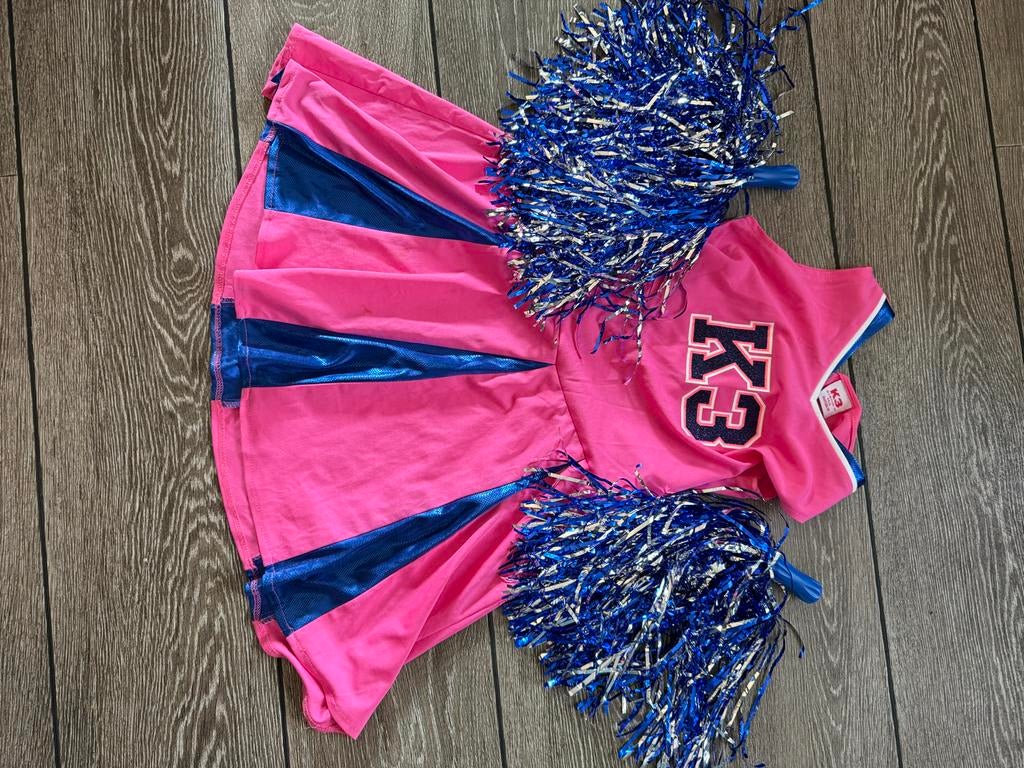 K3 Cheerleader Jurk met Pompons - Maat 134, Ophalen of Verzenden, Gebruikt, Meisje, Jurk of Rok