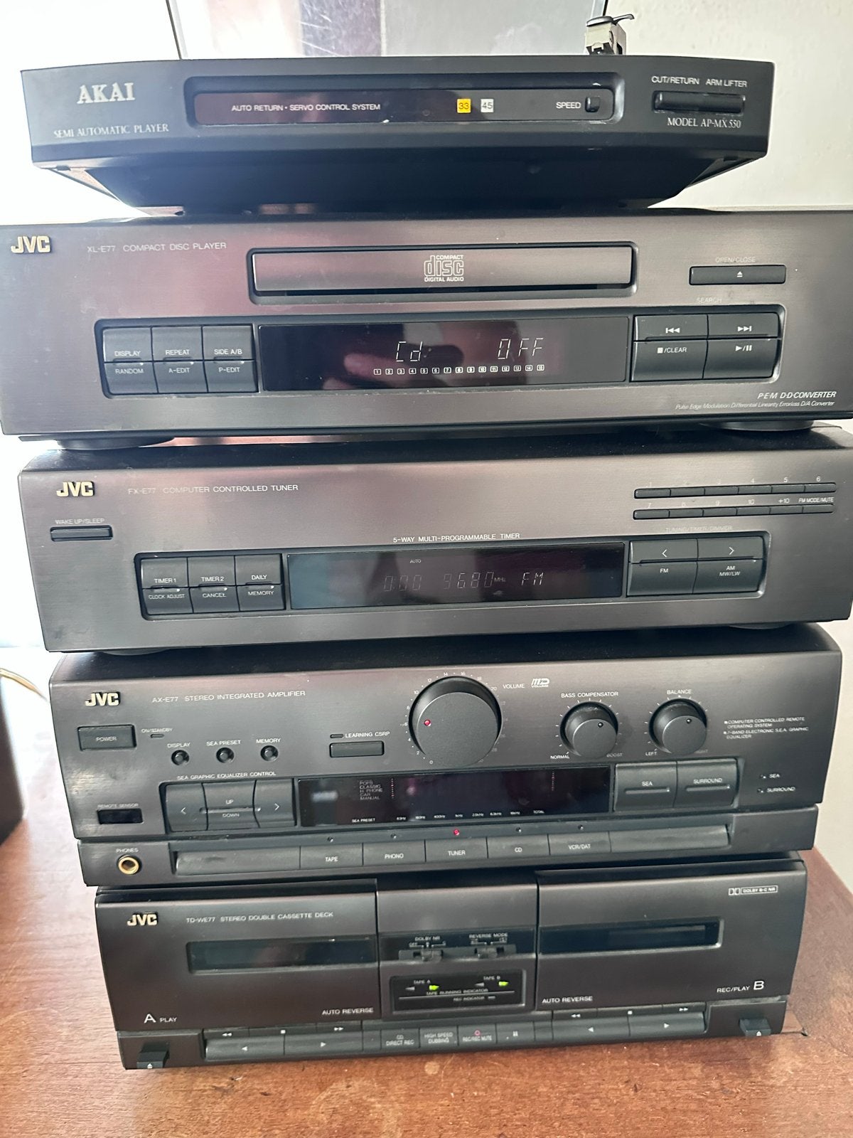 JVC Stereotoren met BNS Boxen - BNS speakers, Ophalen, Gebruikt, Losse componenten, Cassettedeck