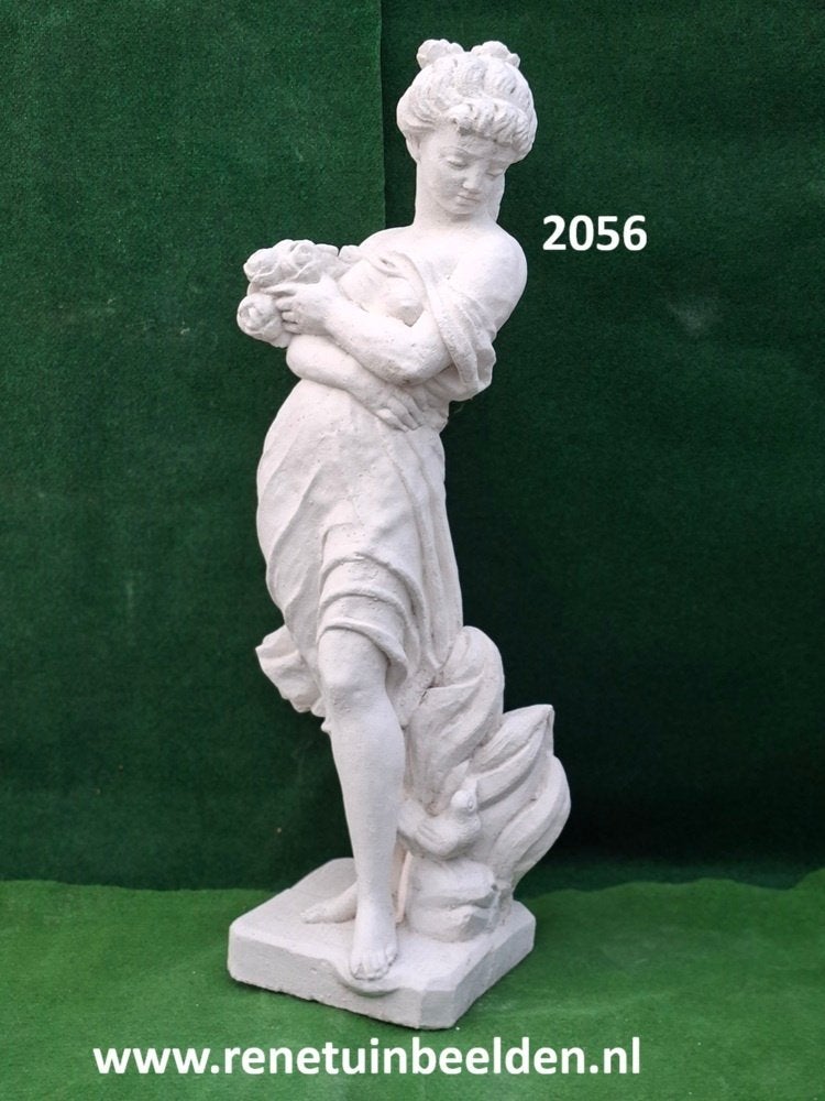 Rozen bloemen vrouw. nr 2056, Ophalen, Nieuw, Beton, Mensenbeeld
