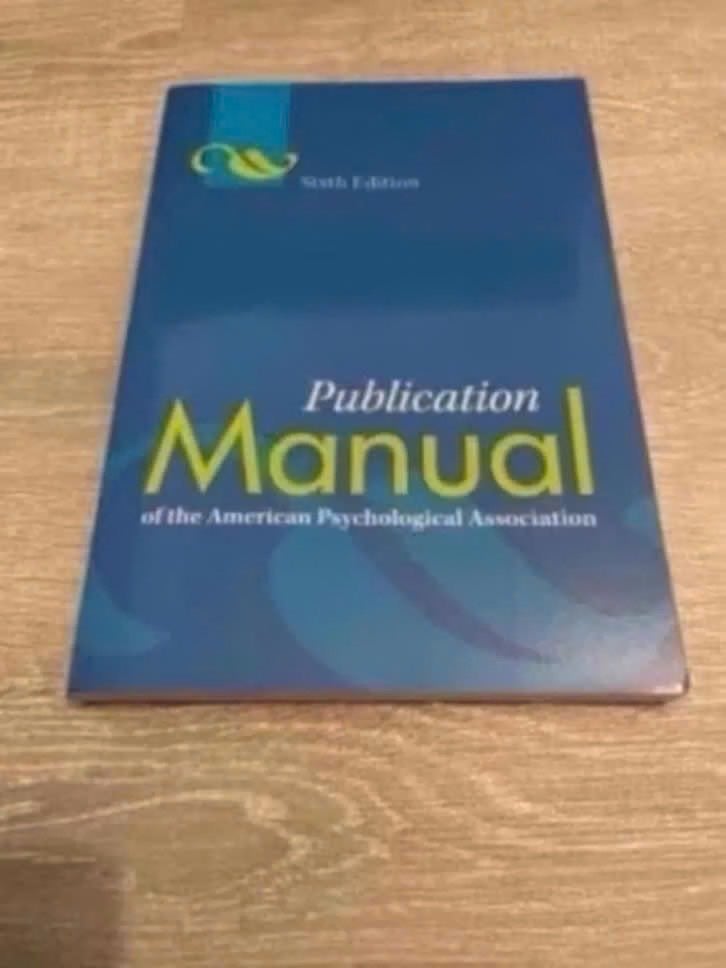 Publication Manual of the American Psychological Association, Ophalen of Verzenden, Alpha, Nieuw, WO