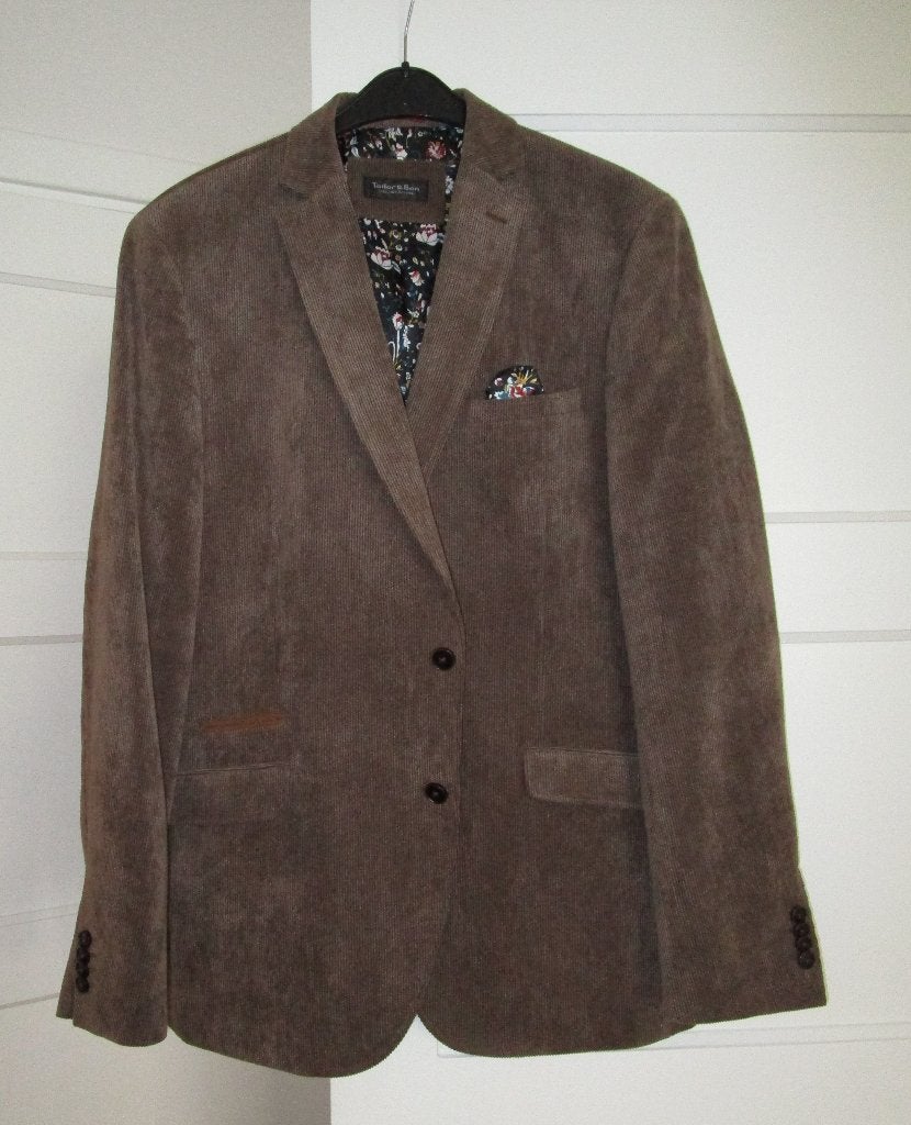 smart-casual colbertjasje- blazerjasje aardetint corduroy 56, Kleding | Heren, Bruin, Tailor & Son, Ophalen of Verzenden, Maat 56/58 (XL)