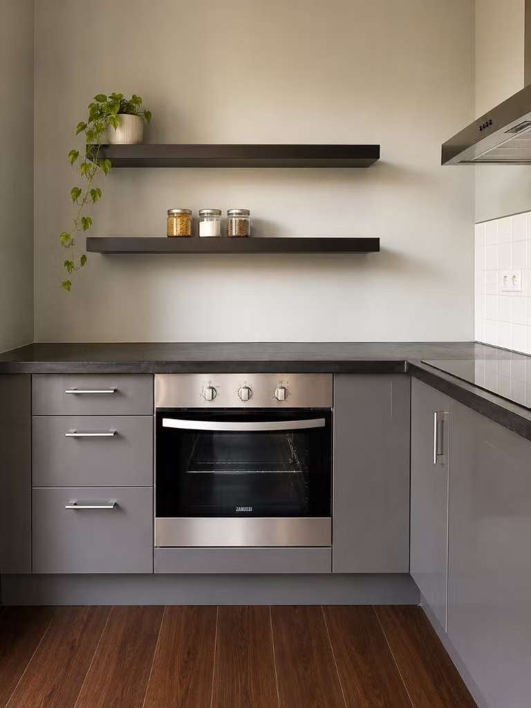 GRATIS hoekkeuken incl. oven en koelkast, Huis en Inrichting, Keuken | Complete keukens, Ophalen, Gebruikt, Kunststof, Hoekkeuken