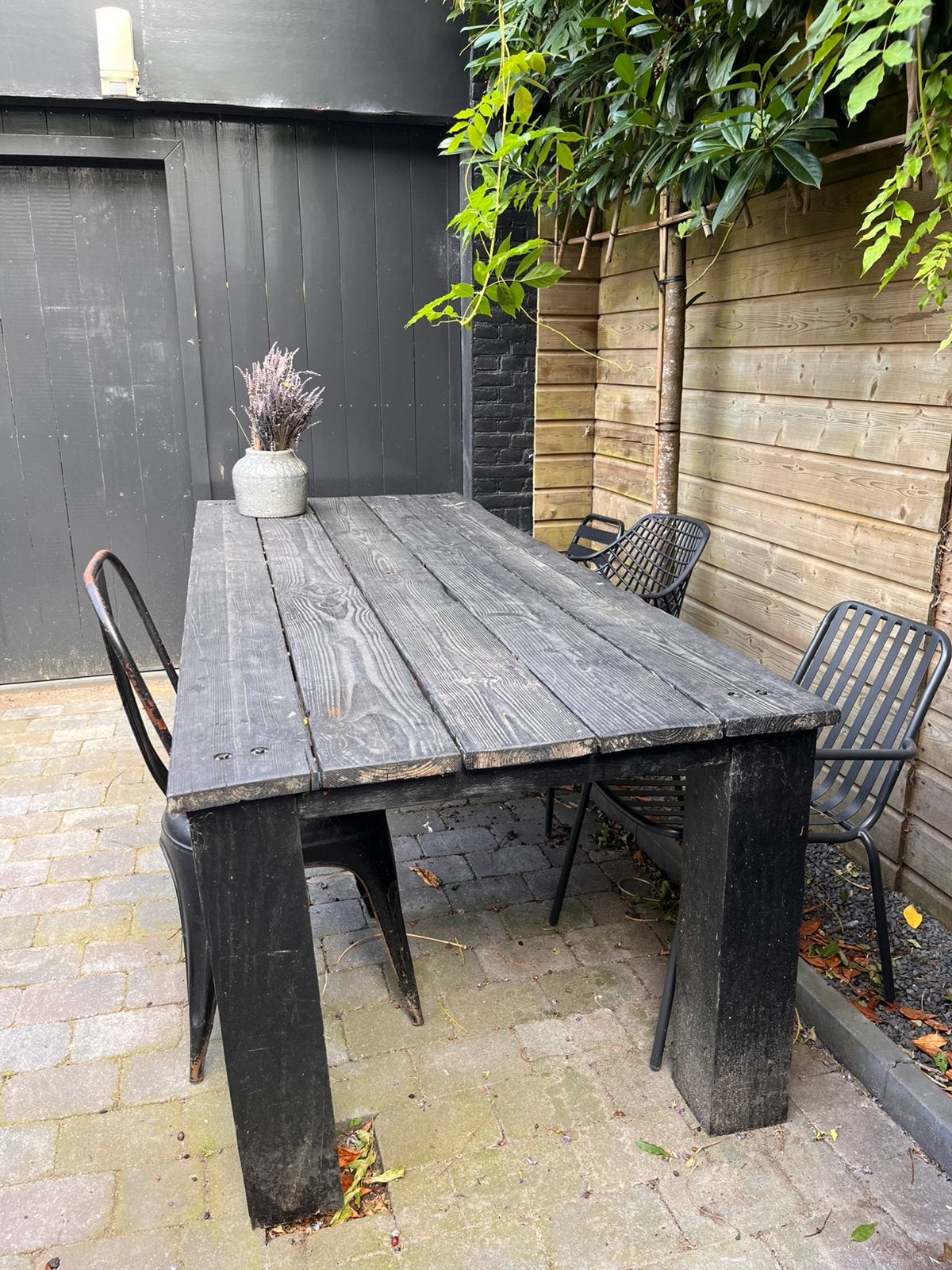 Tuintafel 250x100, Tuin en Terras, Tuintafels, Ophalen, Gebruikt, Rechthoekig, Hout