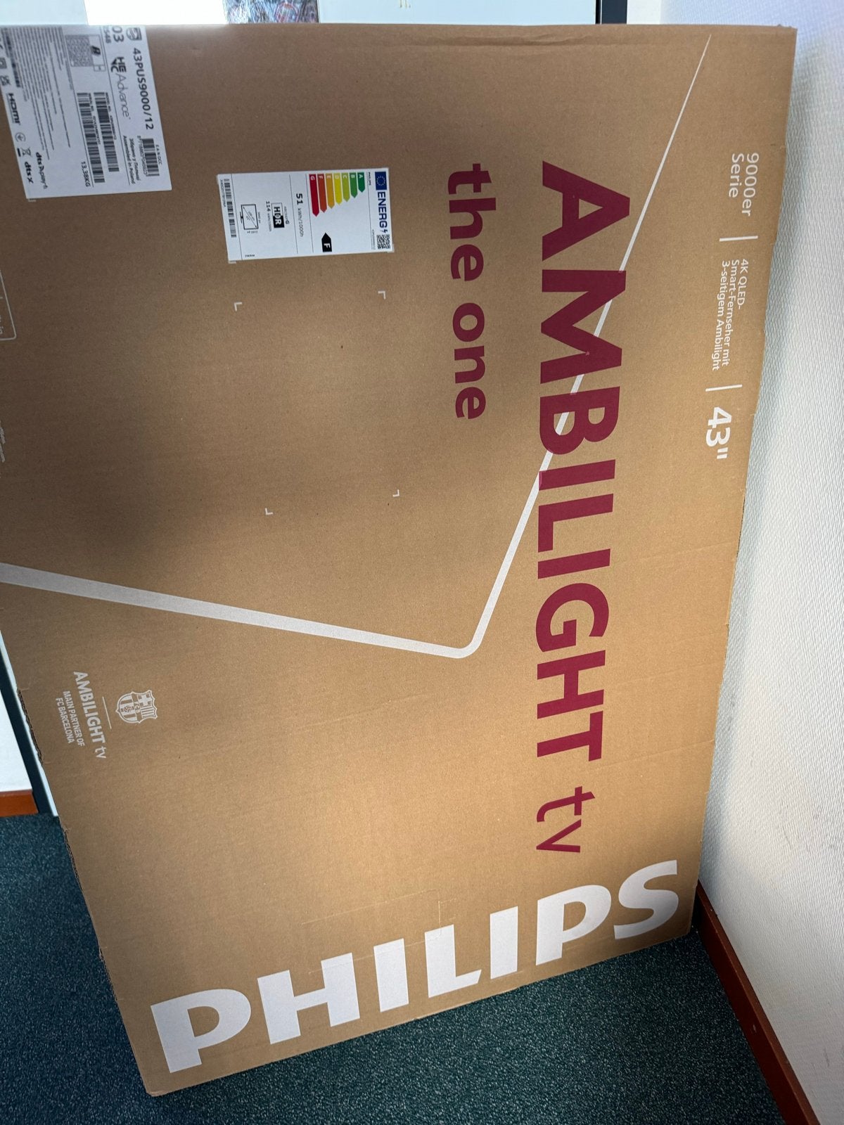 Philips The One Ambilight TV 43 inch 4K UHD Smart TV, Ophalen, Philips, 50 Hz, LCD