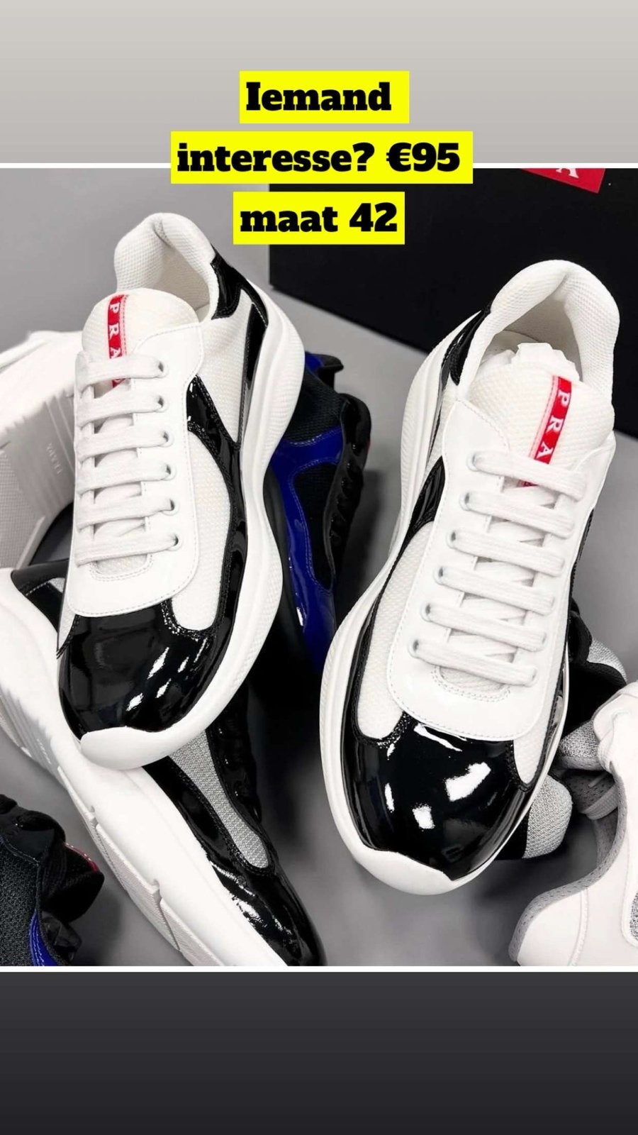 NIEUW! Prada sneakers maat 42, Zwart, Nieuw, Ophalen of Verzenden, Sneakers of Gympen