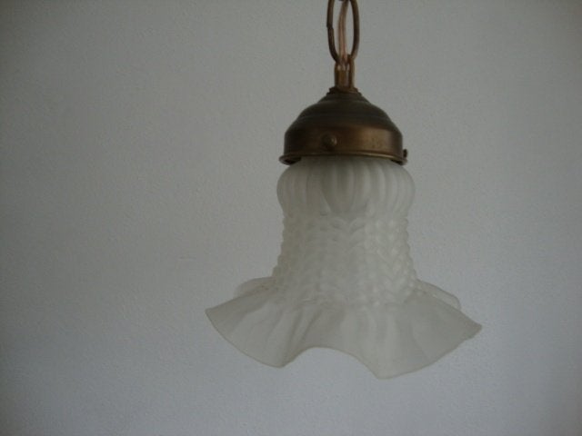 Oud glazen hanglampje (rokje) nr. 33, Ophalen of Verzenden