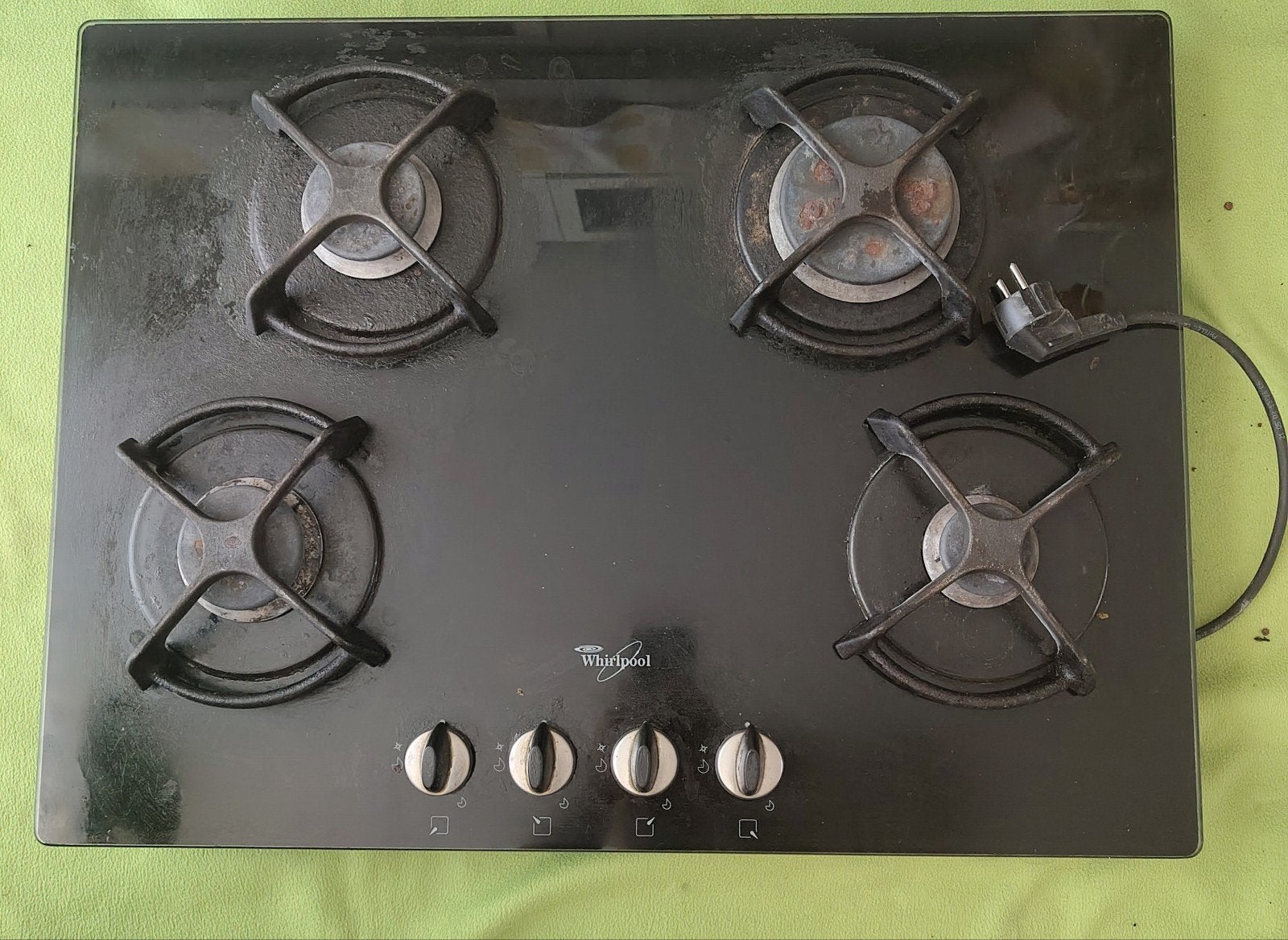Whirlpool gasfornuis met 4 pitten - Gebruikt, Ophalen, Gebruikt, Minder dan 85 cm, 4 kookzones