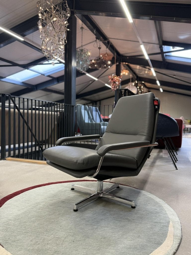 Nieuw Gelderland 400 draai fauteuil grijs leer design stoel, Nieuw, Ophalen of Verzenden, Gelderland, Industrieweg 15
