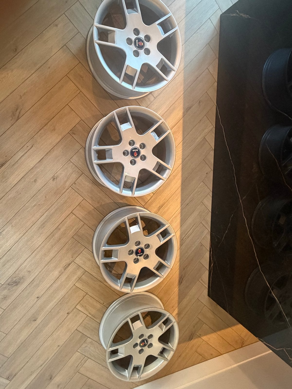 Set van 4 Saab velgen, 18 inch, Auto-onderdelen, Banden en Velgen, Velg(en), All Season, 18 inch, 225 mm, Personenwagen, Gereviseerd
