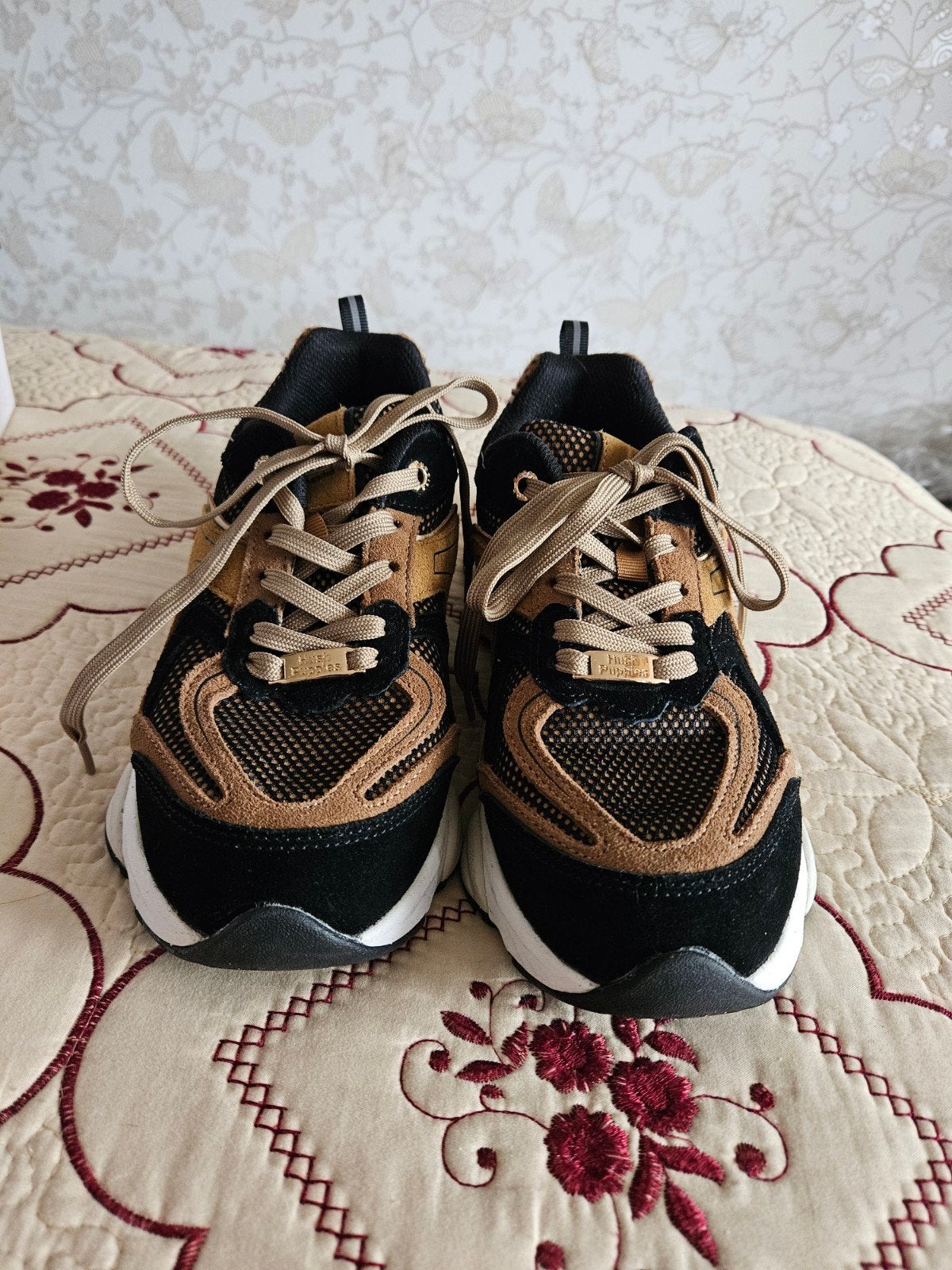 Hush Puppies Limited Edition Sneakers - Zwart/Bruin, Bruin, Ophalen of Verzenden, Hush Puppies, Sneakers of Gympen