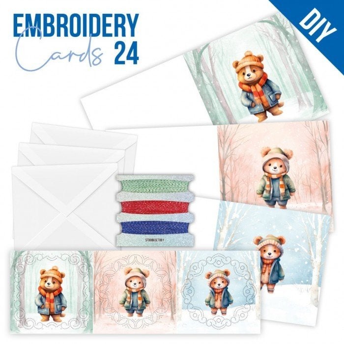 Embroidery Cards 24 O Bear (beer) STDOPP024, Hobby en Vrije tijd, Dieren, ., Overige typen, Nieuw