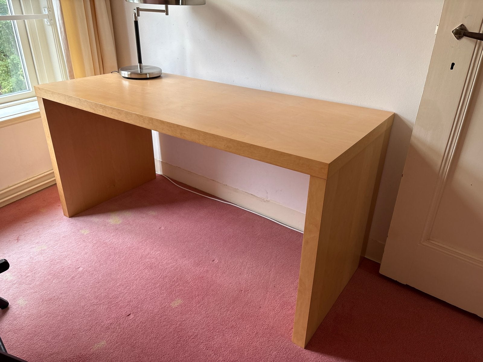 IKEA MALM bureau berkenfineer, 150x65 cm, Ophalen, Gebruikt, Hout, IKEA