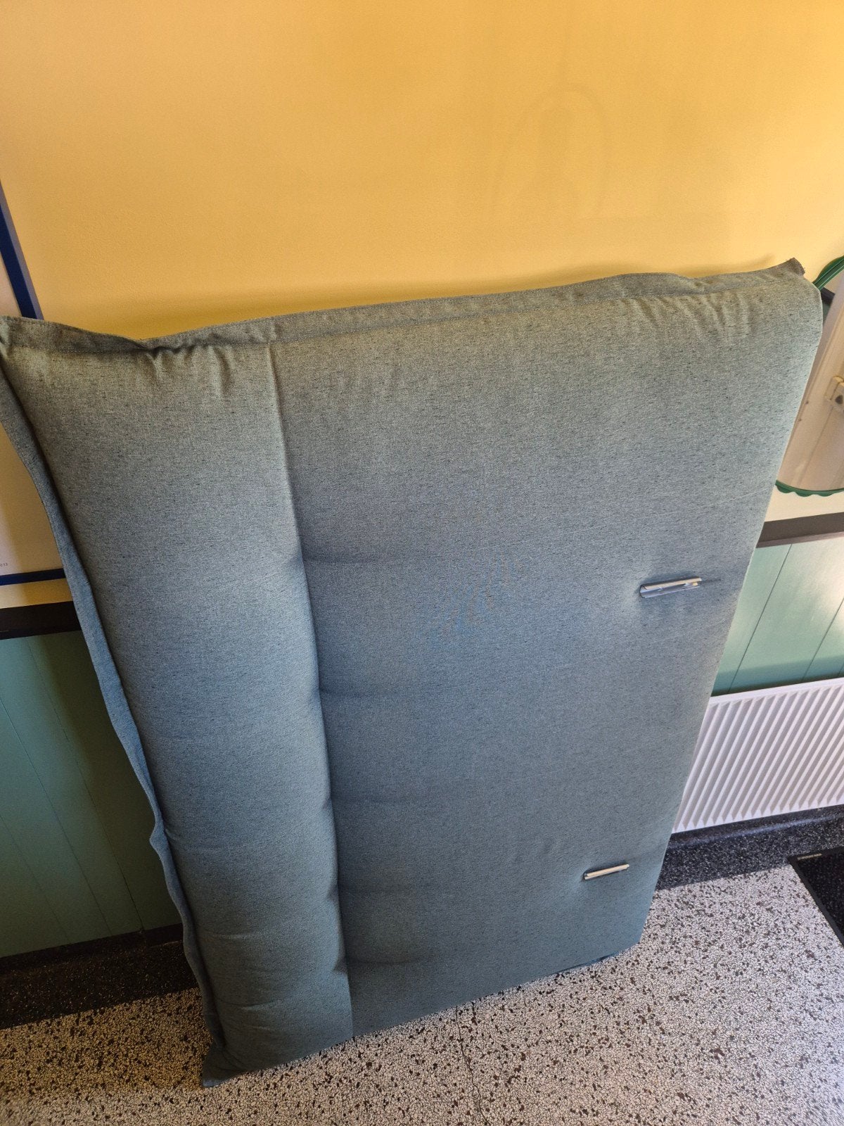 Hoofdbord Groene Stof 195x125x15cm, Ophalen, Gebruikt, Tweepersoons, 190 cm of minder