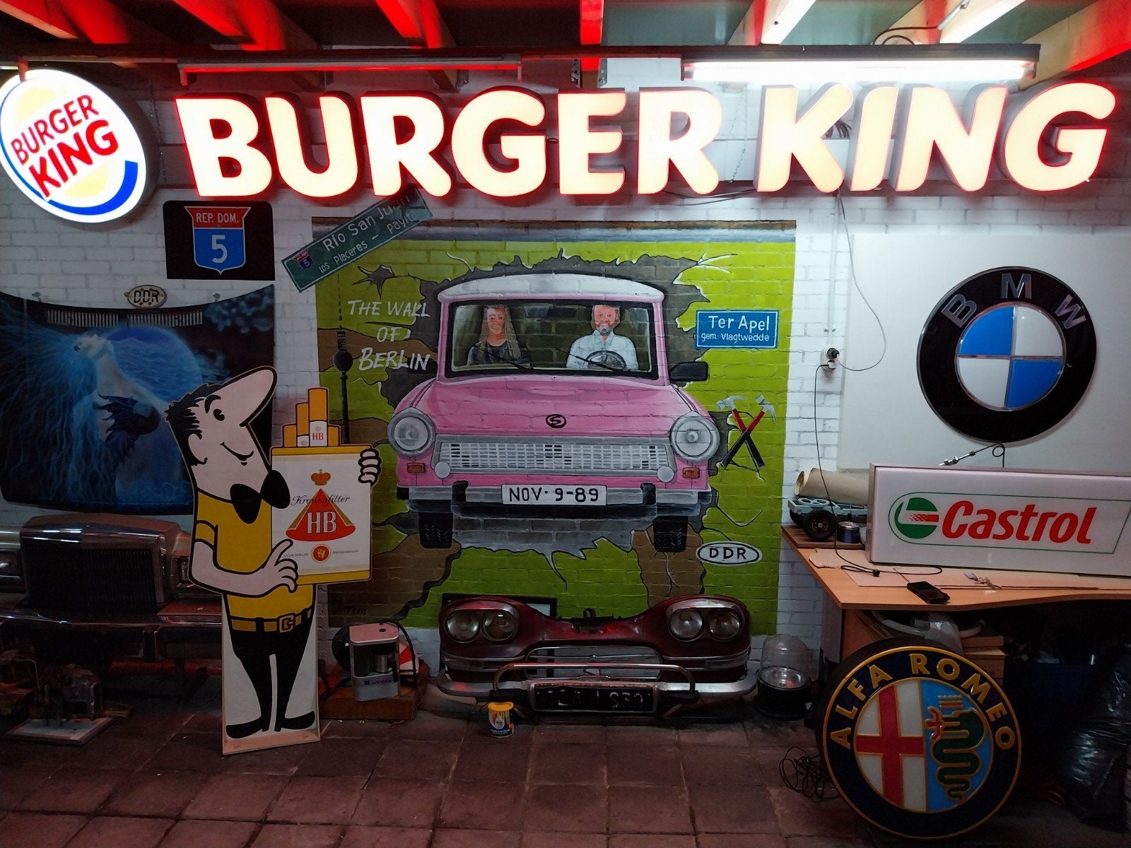 Unieke Burger King Reclame Lichtbak - Vintage Stijl, Ophalen, Gebruikt, Lichtbak of (neon) lamp