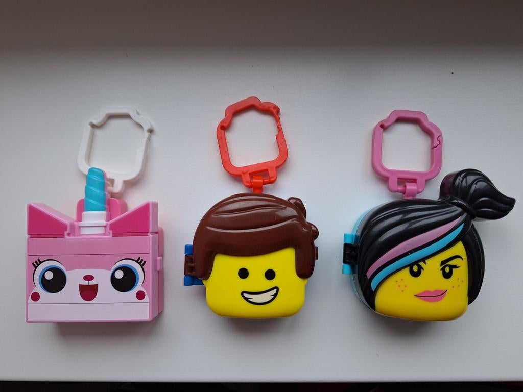 Grote Lego sleutelhangers Unikitty, Emmet, Lucy, Ophalen of Verzenden