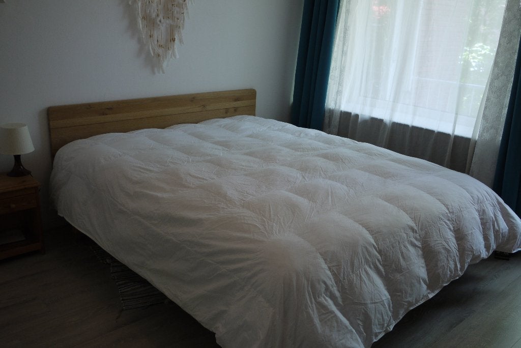 eco dekbed 4-seizoens 240 x 220, Huis en Inrichting, Slaapkamer | Beddengoed, Ophalen, Gebruikt, Wit, Tweepersoons