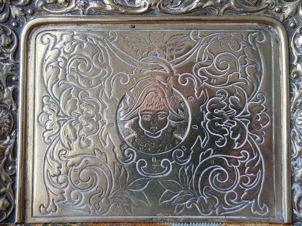 Prachtig antiek koper stoffer en blik uit Frankrijk uit 1870, Ophalen of Verzenden