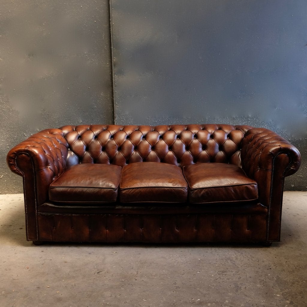 Chesterfield bank  - origineel Engels, Ophalen, Engels Chesterfield klassiek industrieel landelijk, Minder dan 75 cm, Zo goed als nieuw