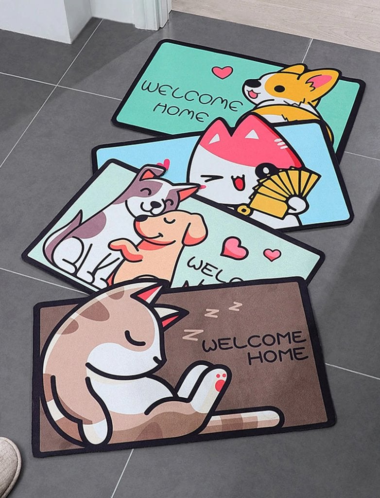 Welcome Home Dieren Deurmat / Deur Mat Kat Hond Honden, Tuin en Terras, Deurmatten, Verzenden, Nieuw