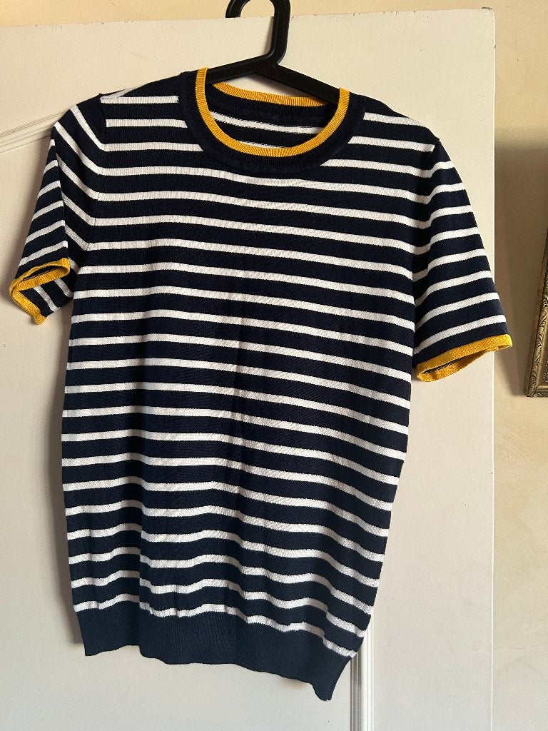 damestruitje donkerblauw-wit gestreept ZGAN, Ophalen of Verzenden, Zo goed als nieuw, Maat 36 (S), Blauw