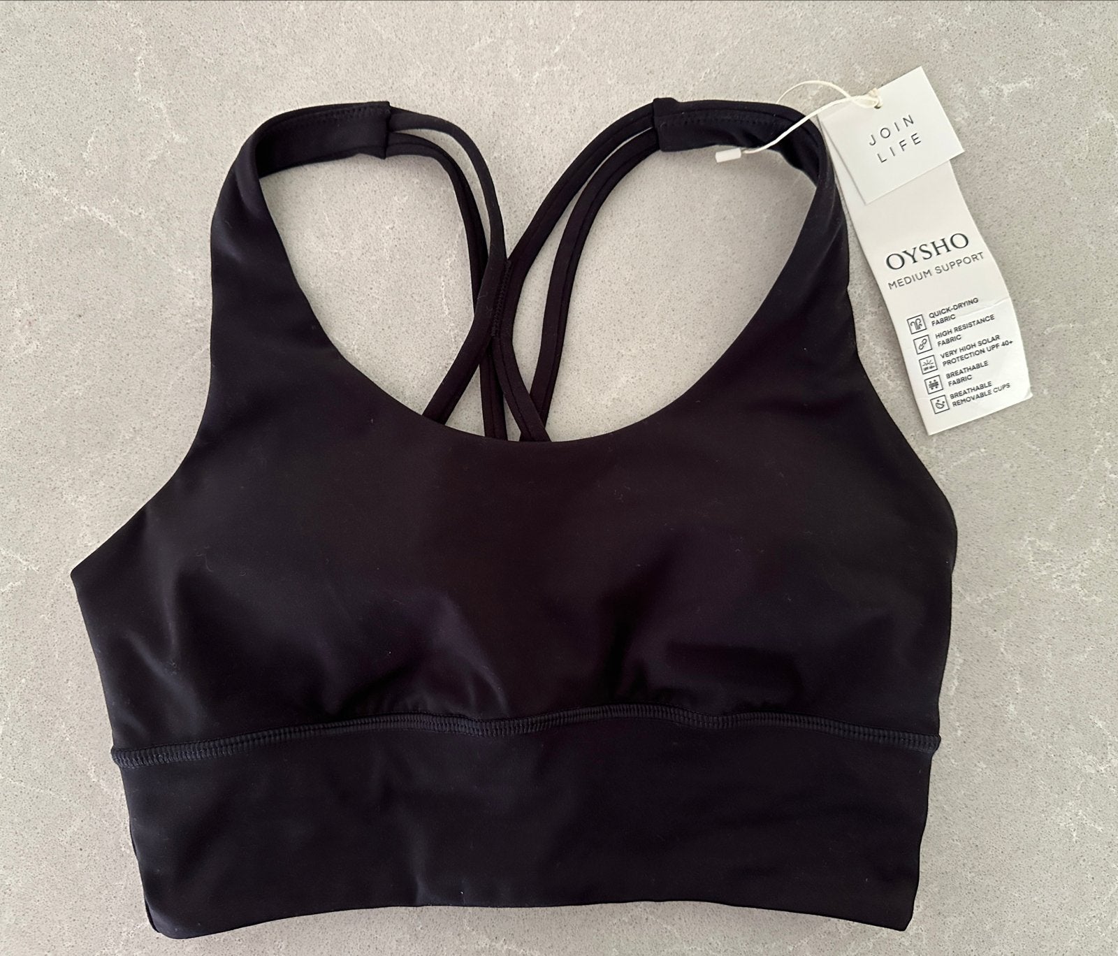 Nieuwe Oysho sport bh zwart - Maat XS, Zwart, Nieuw, Ophalen of Verzenden, Fitness of Aerobics
