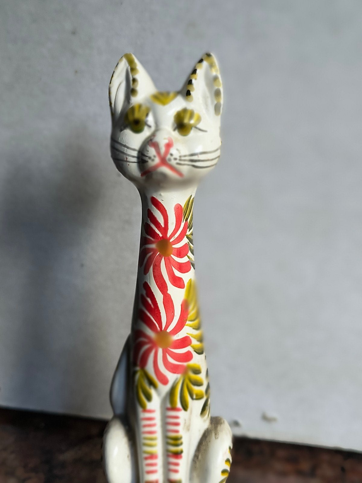 Kattenbeeldje - Keramiek hand beschilderd Italië jaren 60 ?, Antiek en Kunst, Ophalen of Verzenden