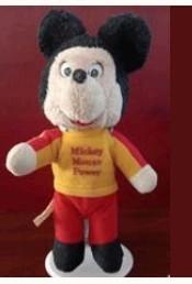 Vintage Mickey Mouse Power Bean Bag pluche uit 1977, Ophalen, Mickey Mouse, Beeldje of Figuurtje