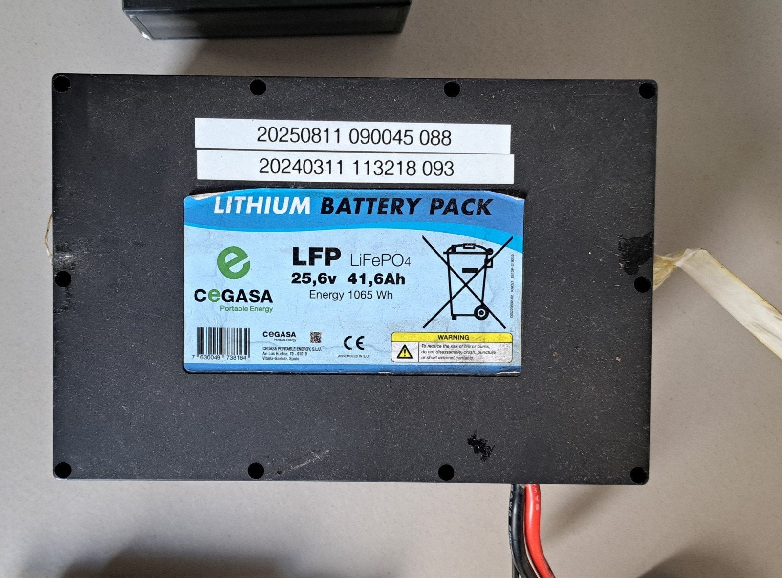 CEGASA LFP LiFePO4 Lithium Batterij Pack 25,6V 41,6Ah, Ophalen, Gebruikt, Oplaadbaar