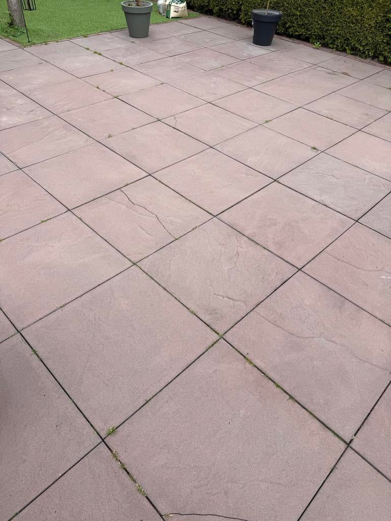 Tuintegels 60x60, ongeveer 30m2, Tuin en Terras, Tegels en Klinkers, Gebruikt, Ophalen of Verzenden, Terrastegels, Natuursteen