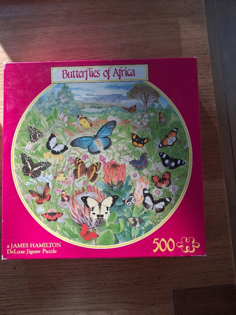 Puzzel: Butterflies of Africa, Hobby en Vrije tijd, Ophalen of Verzenden, 500 t/m 1500 stukjes, Gebruikt, Legpuzzel