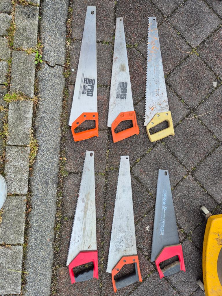 Diverse handzagen - set van 6 stuks, Tuin en Terras, Handzagen, Ophalen of Verzenden, Gebruikt, Handzaag, Euro Pro, Black & Decker