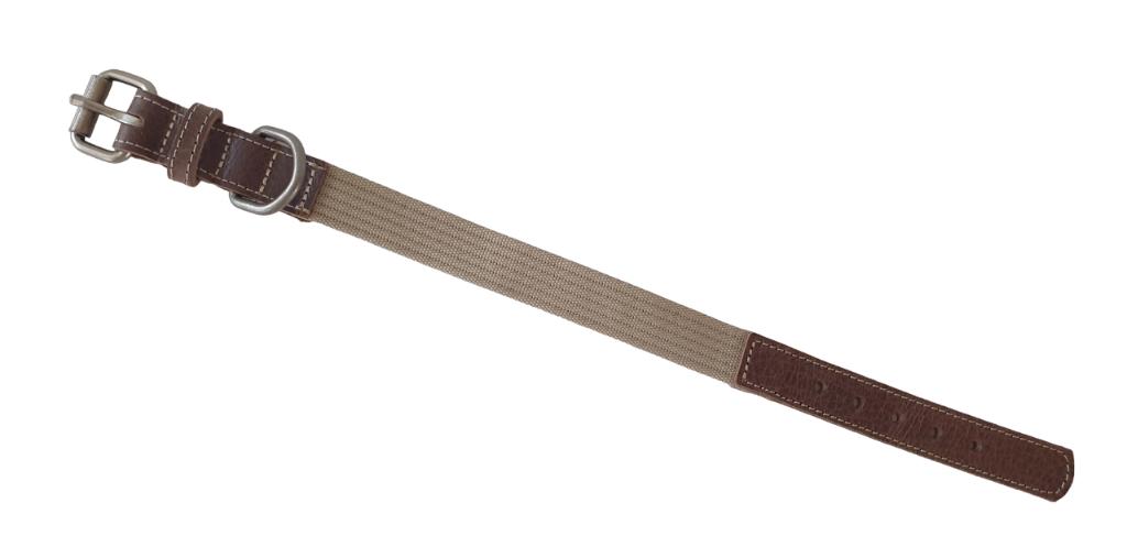 ANIMAL BOULEVARD Halsband Nek 32-40 cm Leder-Canvas -45%!!!, Ophalen of Verzenden, Handgemaakt, Nieuw