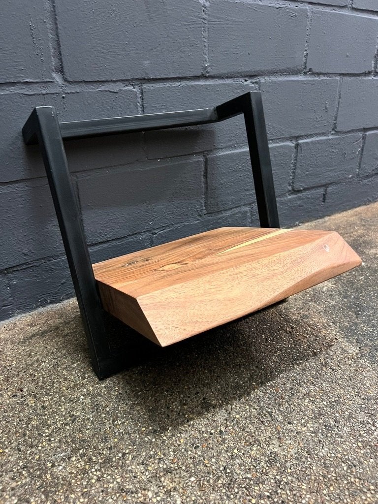 Wandplank Edge Acaciahout & Zwart Staal – set van 2, Ophalen, Nieuw
