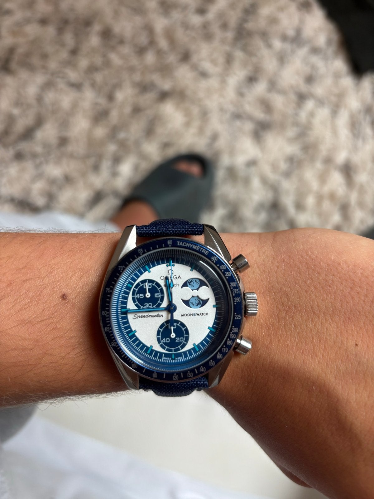 Omega Speedmaster MoonSwatch Mission to Neptune, Staal, Polshorloge, Overige materialen, Nieuw
