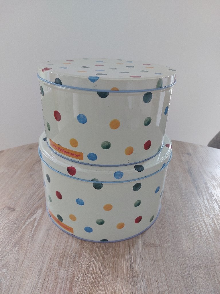 Emma Bridgewater koektrommels polka dot, Overige materialen, Gebruikt, Overige typen, Ophalen of Verzenden