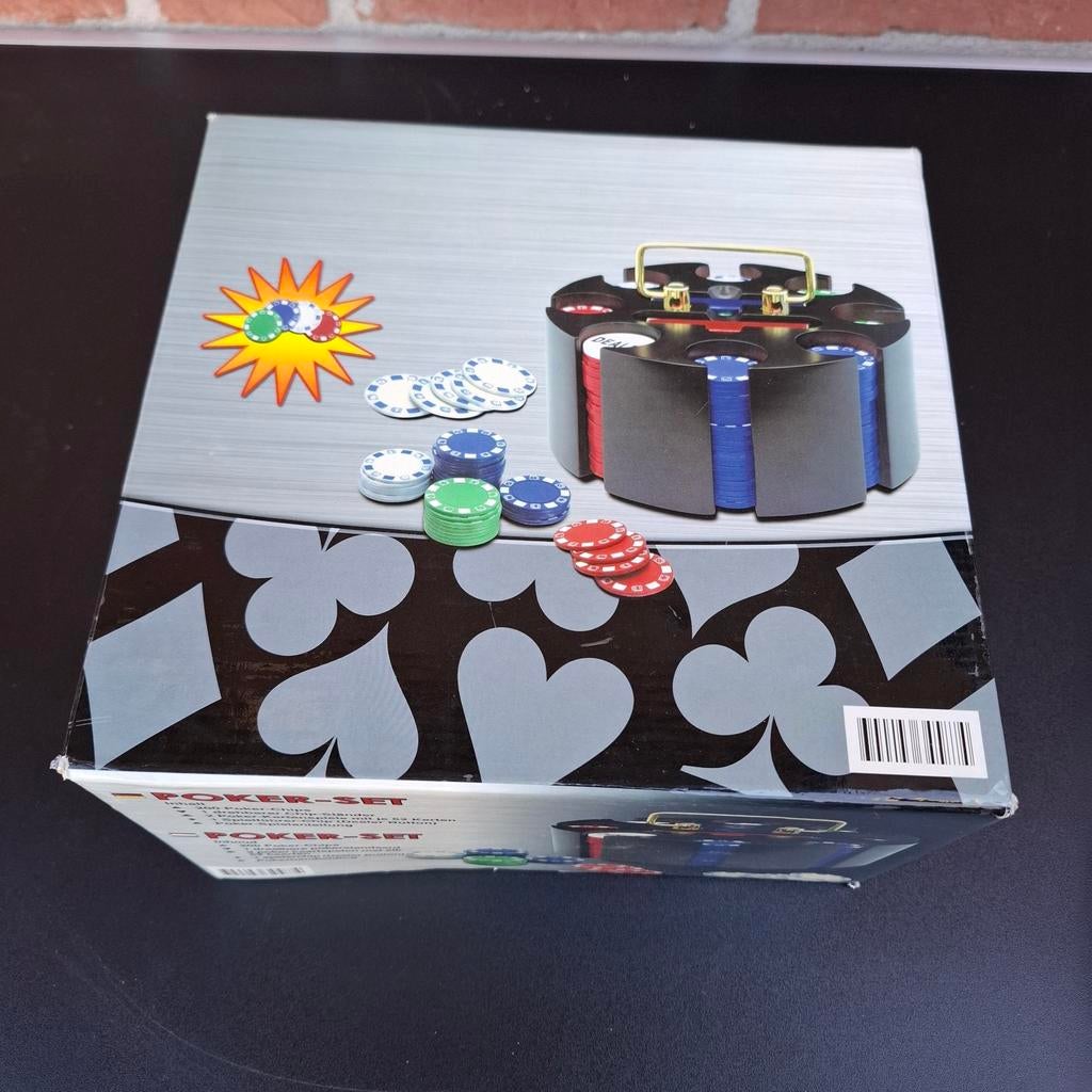 Poker Set met 200 Chips en Kaarten - in Doos, Vijf spelers of meer, Ophalen, Gebruikt, Onbekend