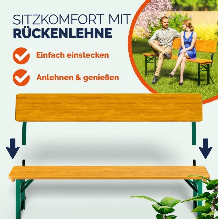 Biertafel biertafels bierbanken + rugleuning GRATIS BEZORGD!, Campingtafel, Verzenden, Nieuw, Nvt