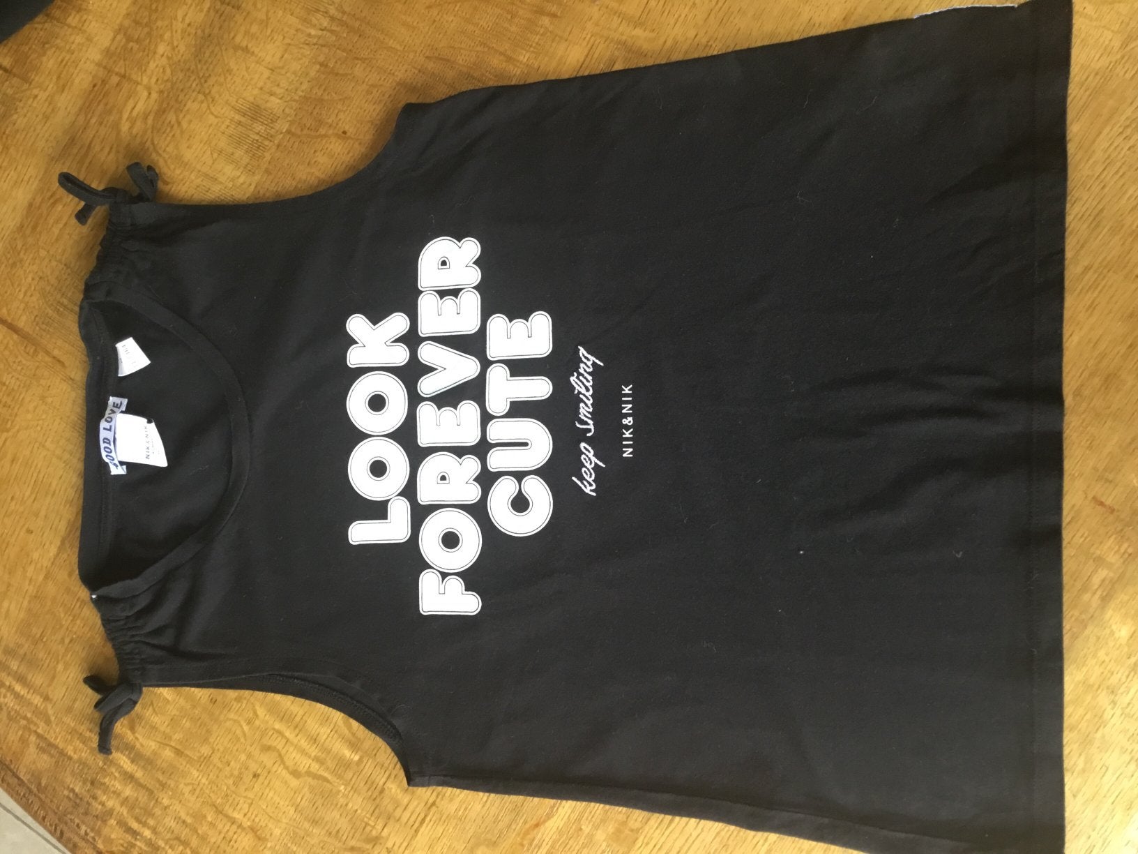 Zwarte Nik&Nik top maat 164 met 'Look Forever Cute' print, Kinderen en Baby's, Kinderkleding | Maat 164, Ophalen of Verzenden