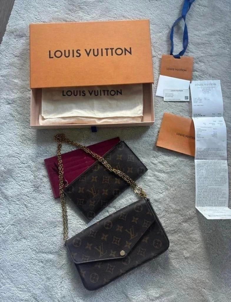 Louis Vuitton Félicie Pochette Monogram, Sieraden, Tassen en Uiterlijk, Tassen | Damestassen, Ophalen of Verzenden, Gebruikt, Bruin