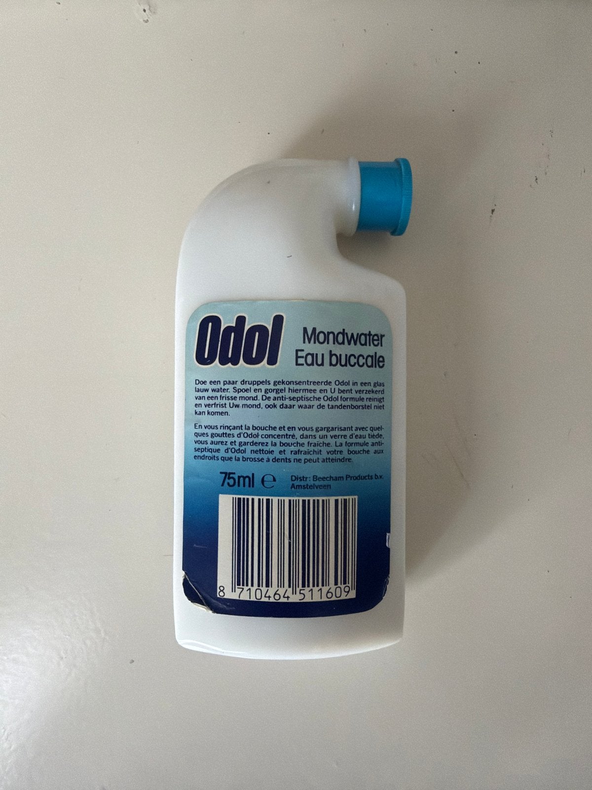 Vintage Odol Mondwater Fles - Vol en Iconisch Design, Ophalen of Verzenden, Zo goed als nieuw, Gebruiksvoorwerp