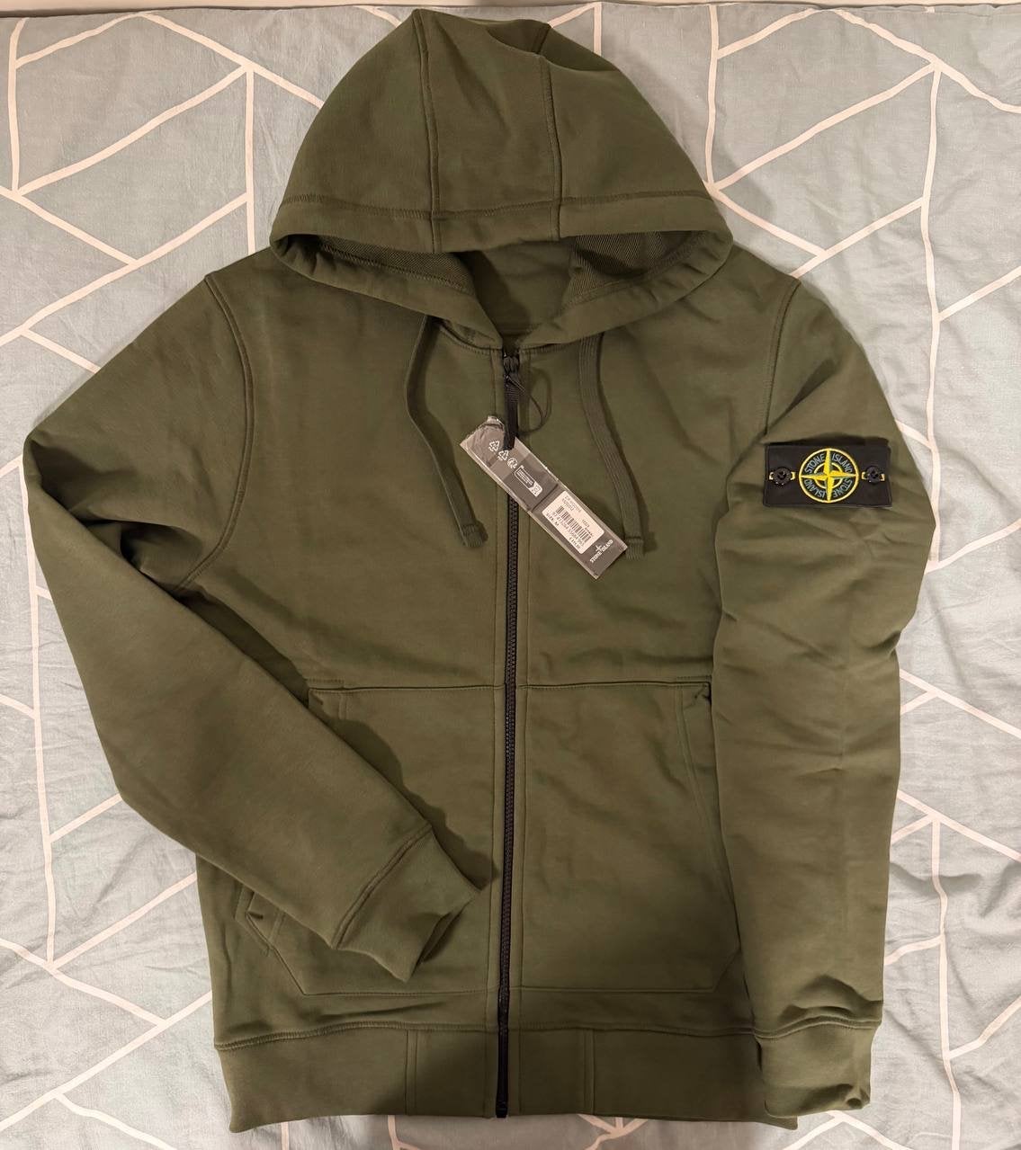 Stone Island Zip-up Hoodie Khaki Maat L, Kleding | Heren, Overige Herenkleding, Ophalen of Verzenden, Nieuw
