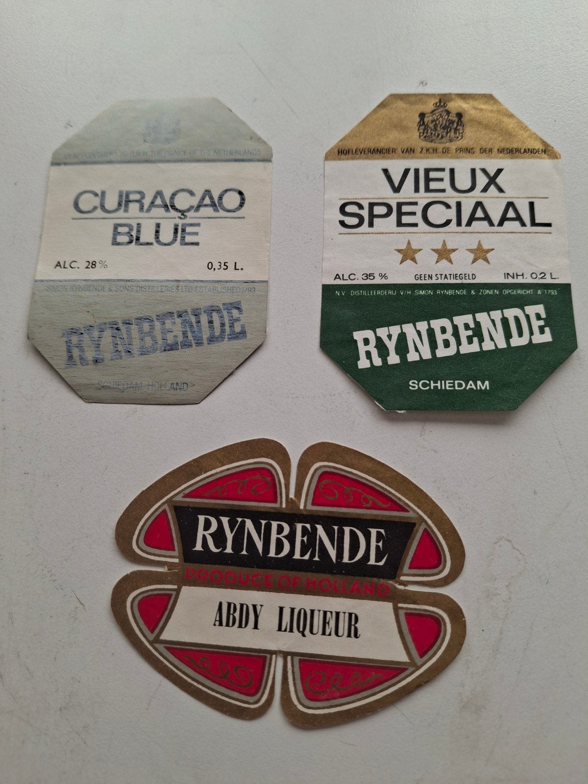 3 etiketten Rynbende, Ophalen of Verzenden, Zo goed als nieuw, Overige typen