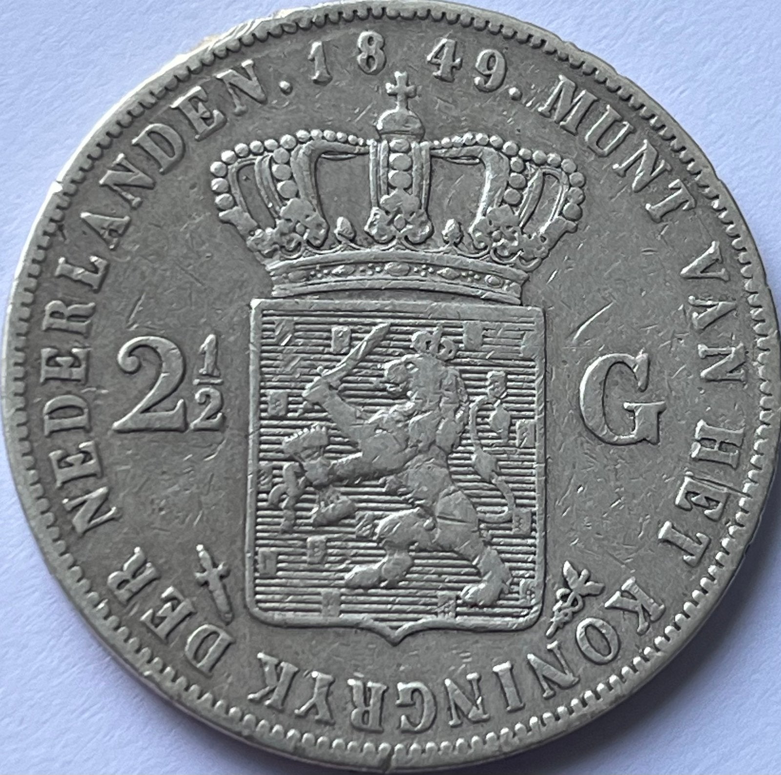 Schaarse rijksdaalder 1849 Willem III, Postzegels en Munten, Munten | Nederland, Koning Willem III, Zilver, Ophalen of Verzenden