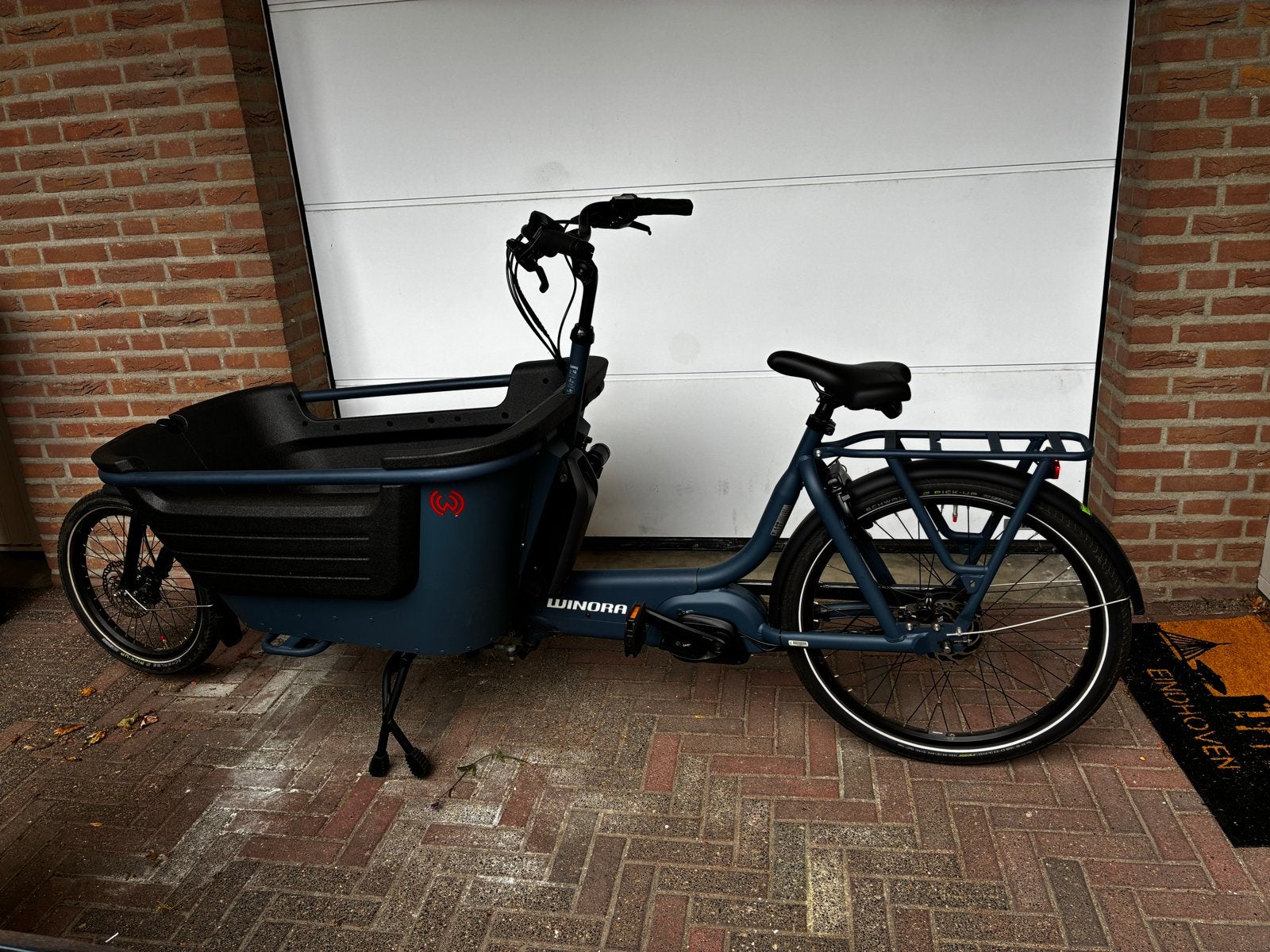 Winora F.U.B. 2 bakfiets met 500Wh accu en weinig kilometers, Gebruikt, Elektrisch, 2 kinderen, Schijfrem